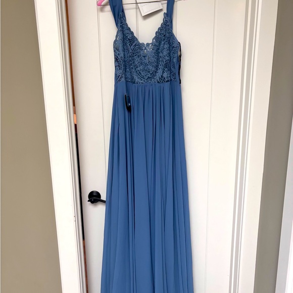 Baltic Born NWT Bianca Lace Maxi Dress -L - Dusty Blue - Picture 4 of 7